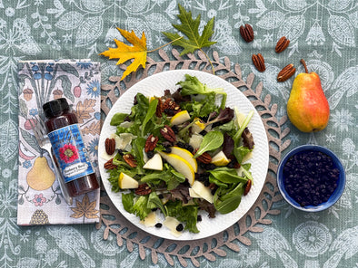 Golden Bartlett Pear Salad w/ Dried Wild Blueberries & Roasted Pecans